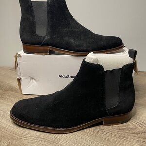 Aldo Men's Black Suede Ankle Boots